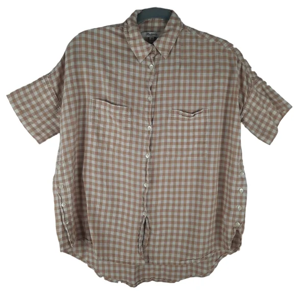 Madewell Courier Side Button Shirt in Gingham - Picture 4 of 11